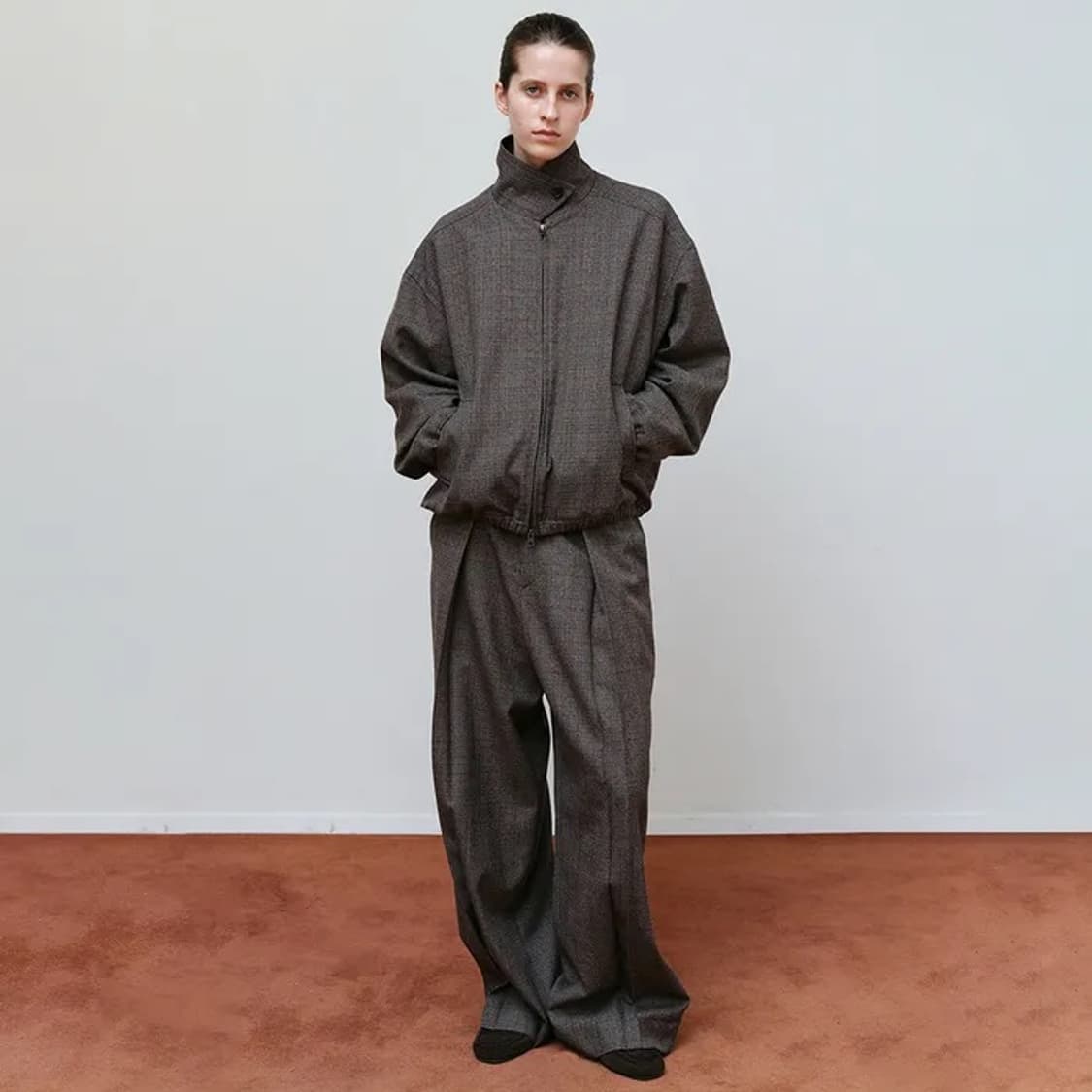 문달 casey low rise slacks in check 상품이미지1