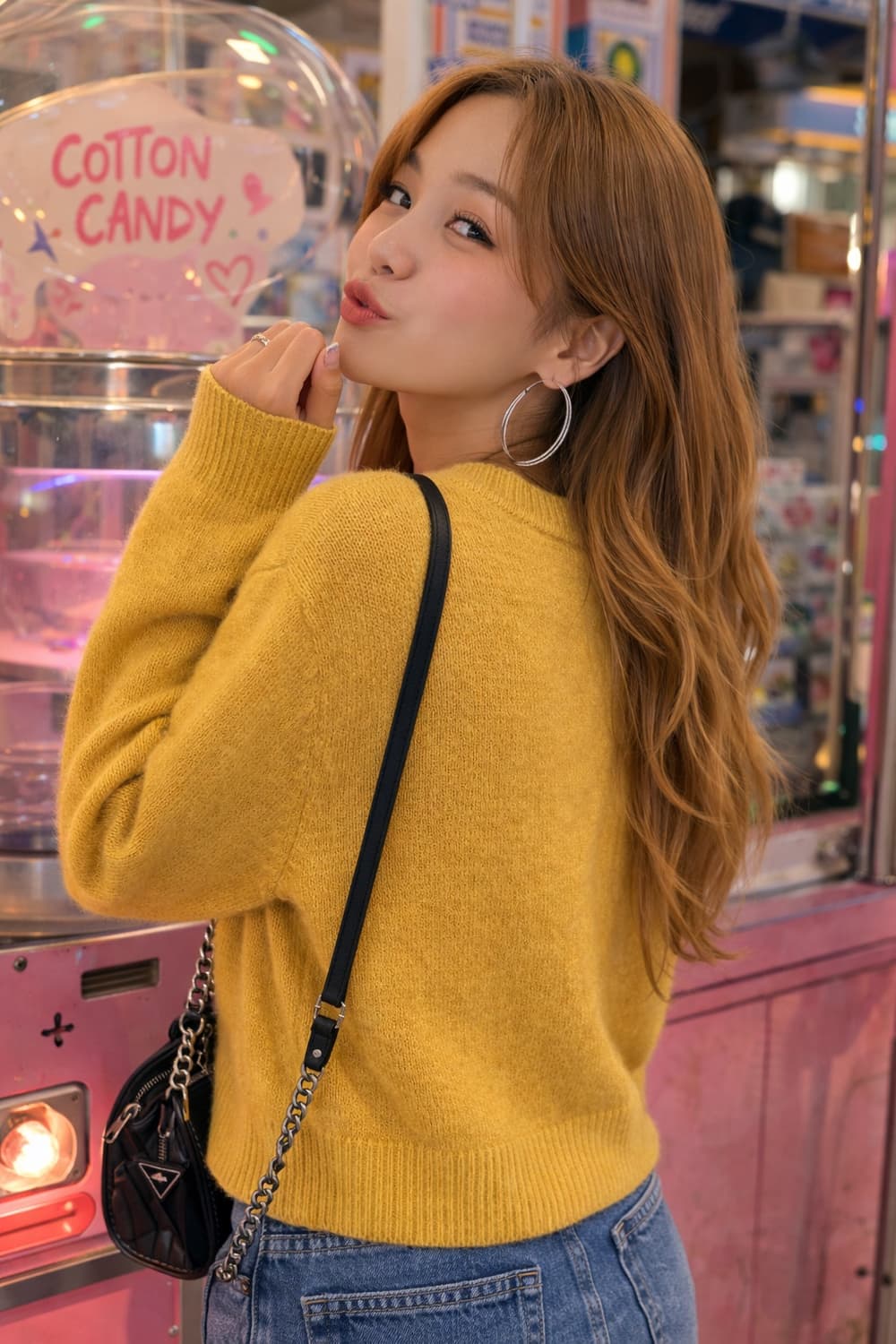 🧥 Lacoste 라코스테 헤어리 니트 스웨터 (머스타드 옐로우) 상품이미지2