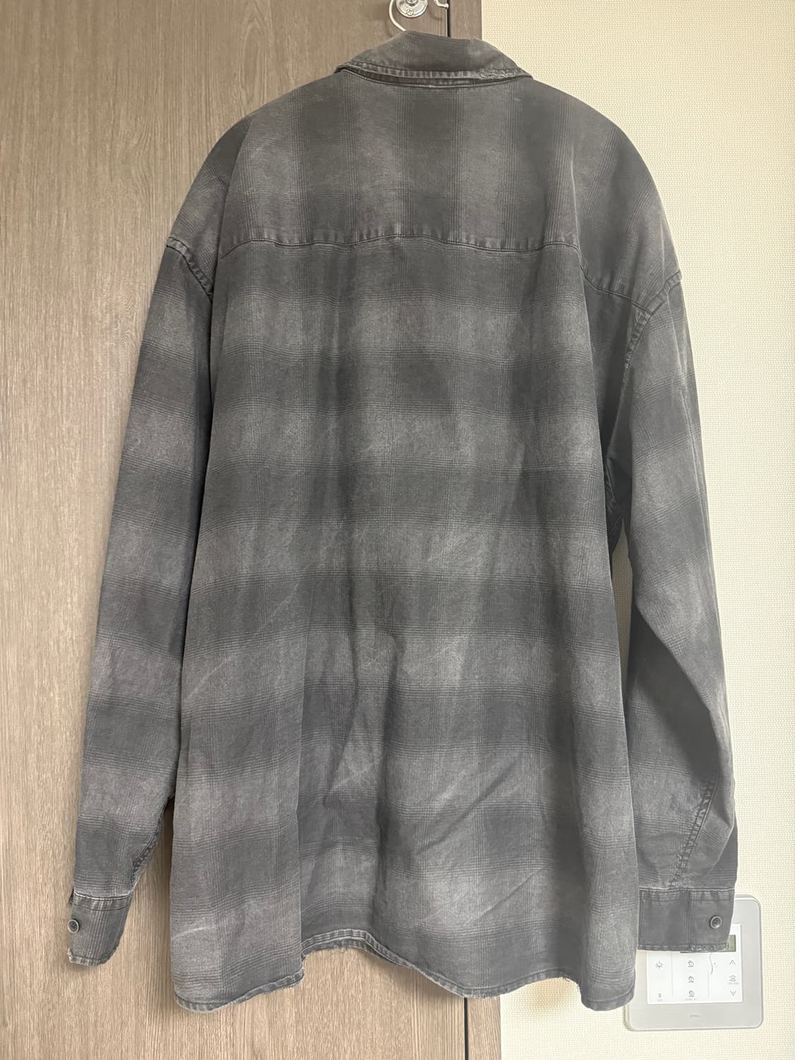 인사일런스 디스트로이드 체크 셔츠 블랙 상품이미지2