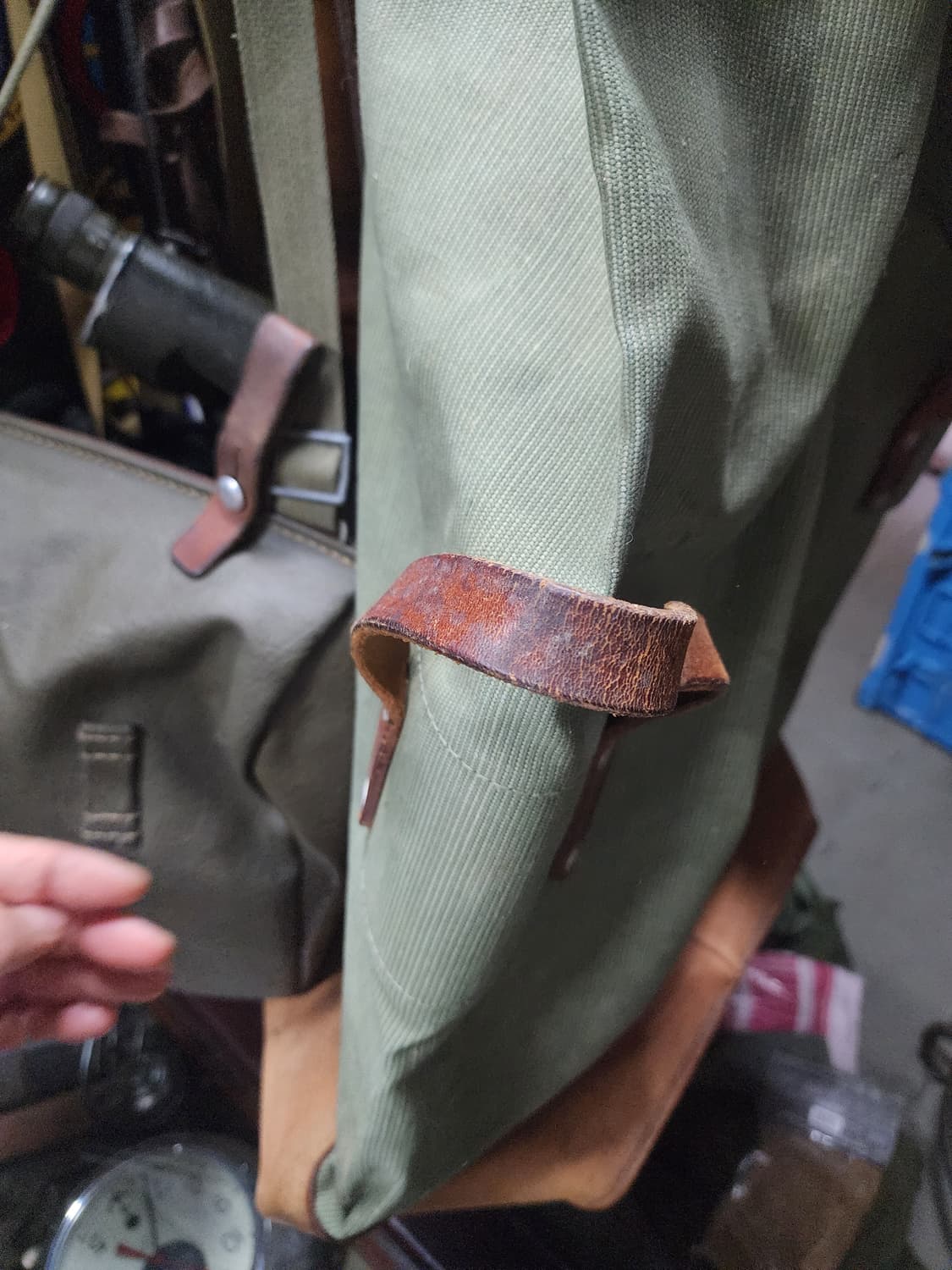 스위스군 캔버스 가죽 더블백 상품이미지5