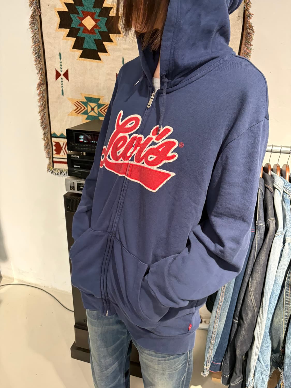 Levi's 빅로고 자수 후드 집업 상품이미지1