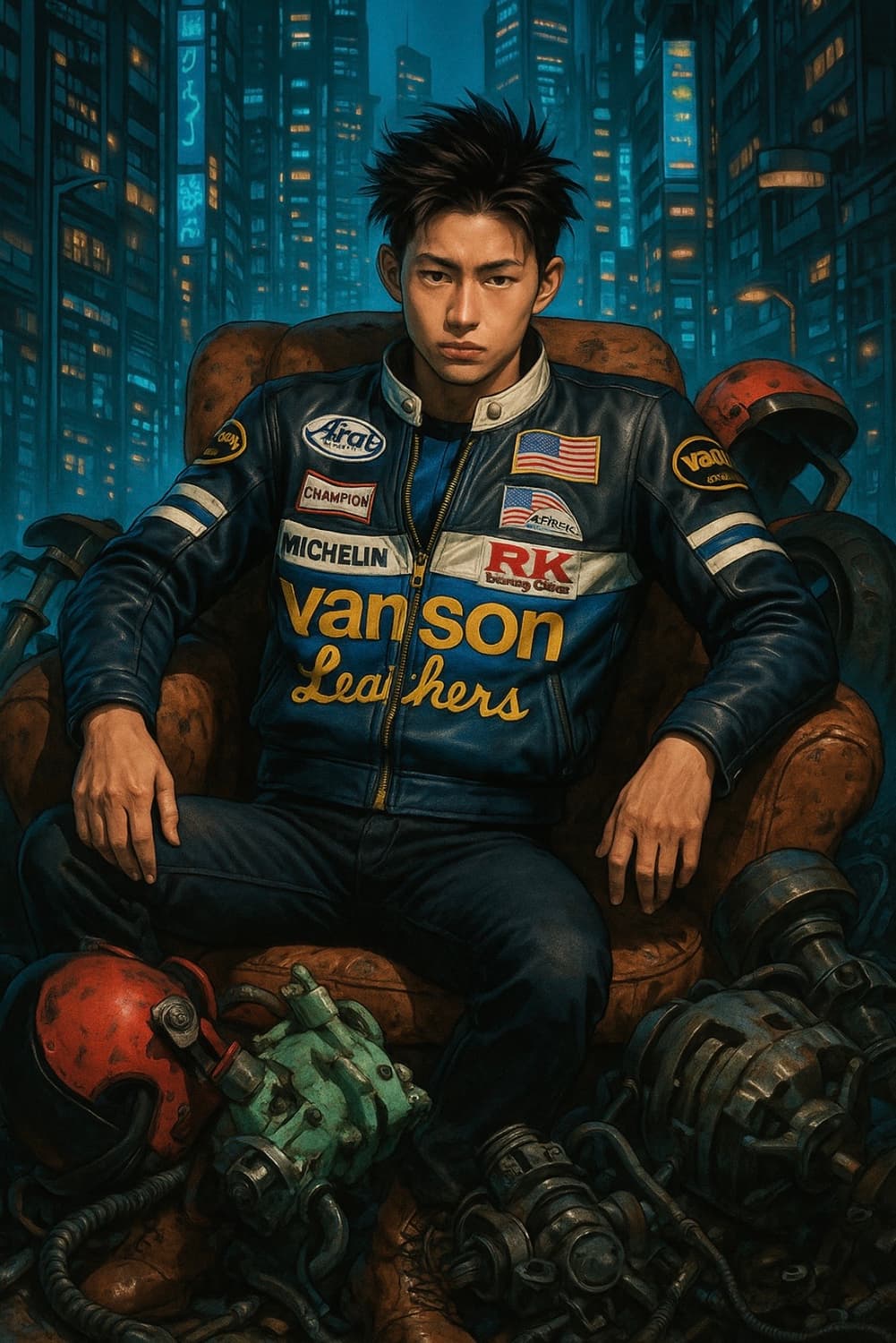 [44]밴슨레더 원스타 라이더 자켓 상품이미지7