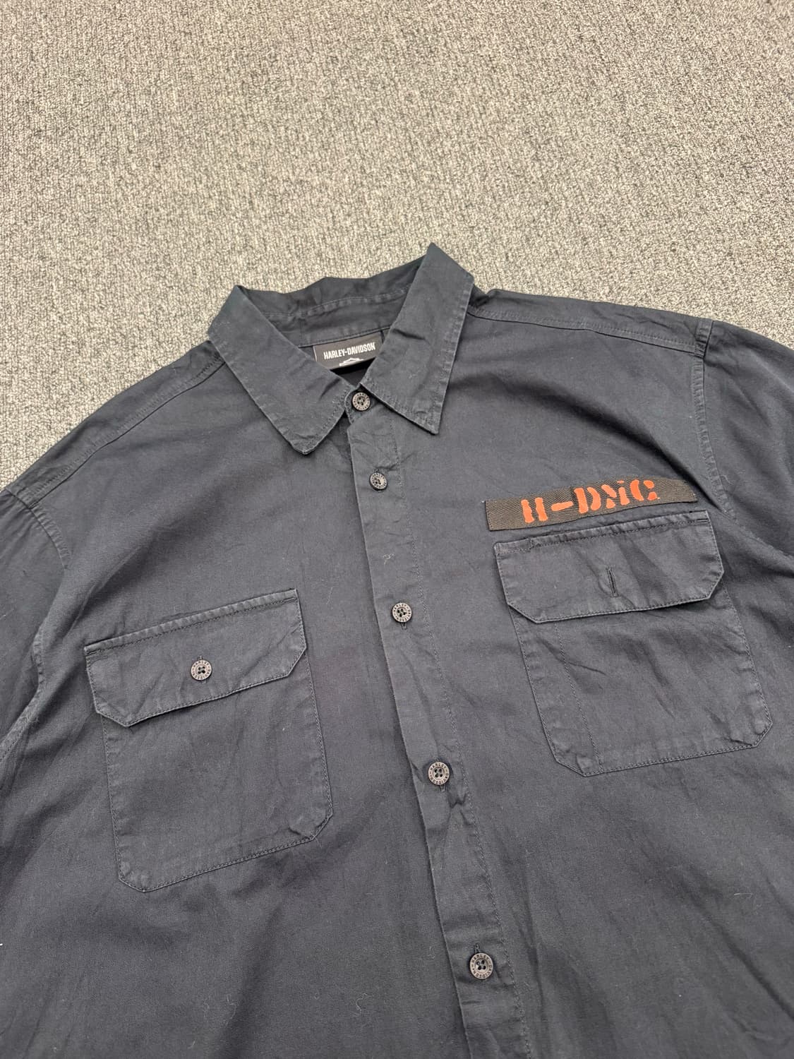 2XL)할리데이비슨 빈티지 자수 워크 반팔 셔츠 상품이미지3