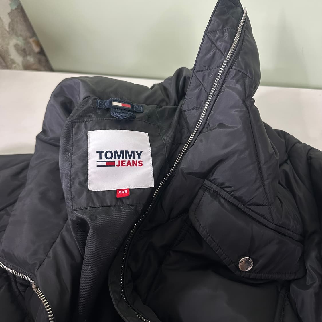 90-95 타미힐피거 블랙 투웨이 투포켓 패딩점퍼 상품이미지4