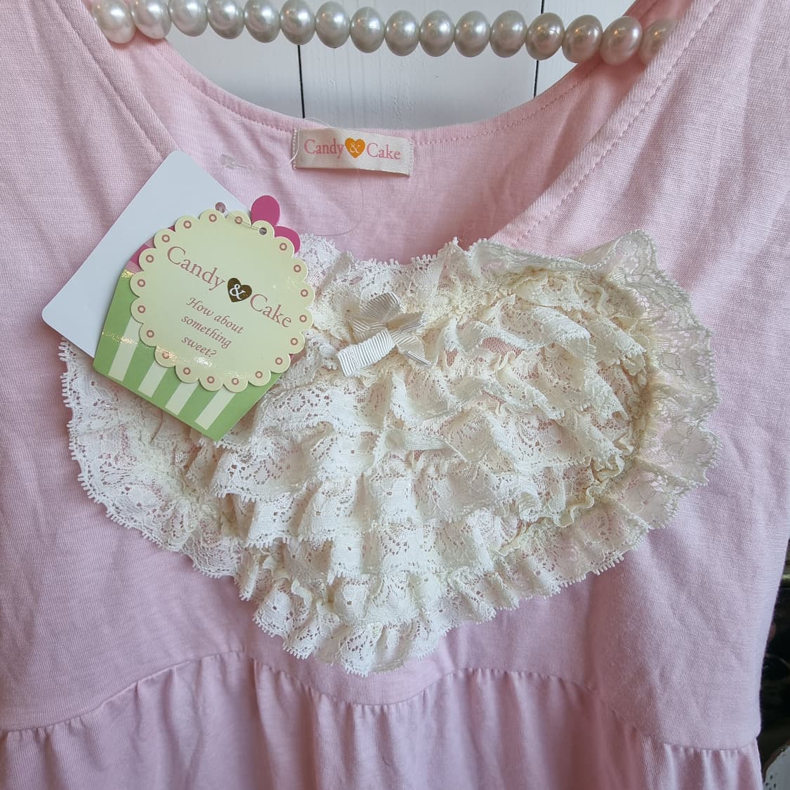 하트 레이스 딸기우유 핑크 원피스 상품이미지3