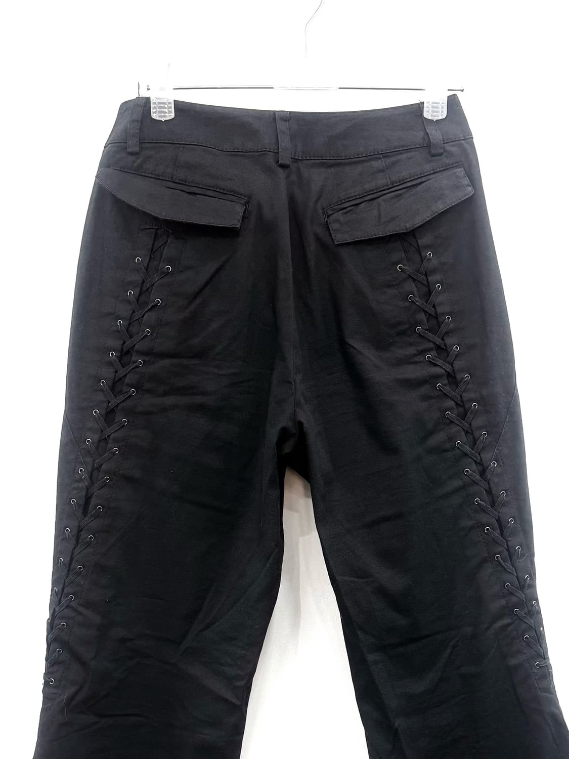 back corset detail black bootcut pants 상품이미지2