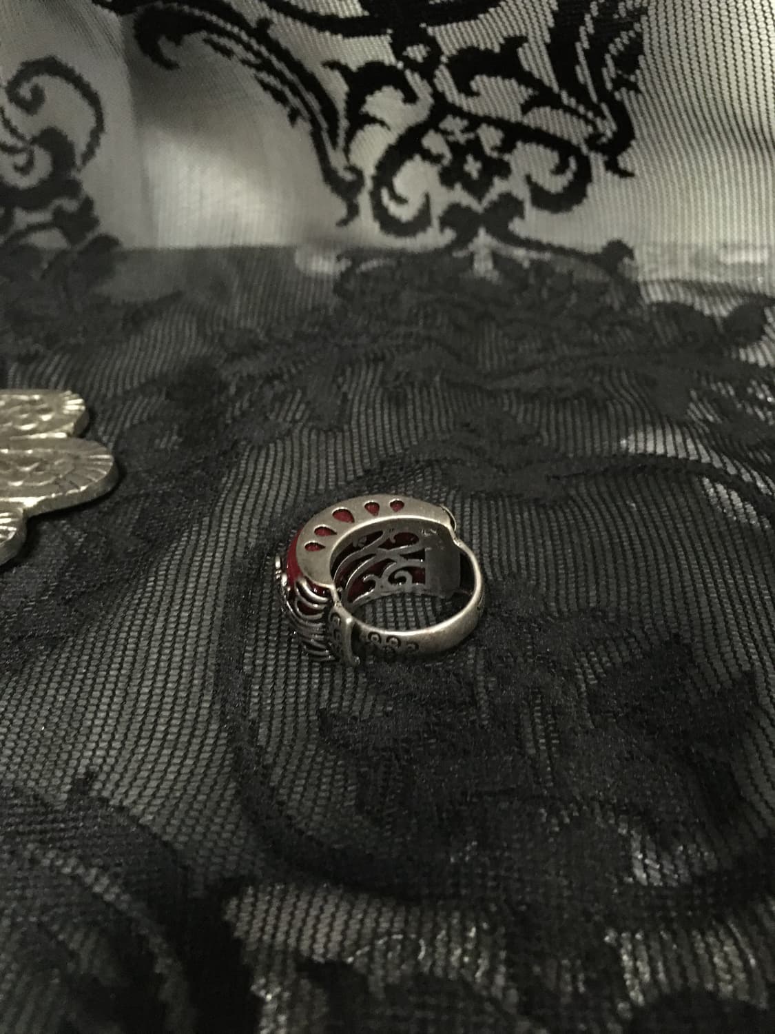 Vintage 핀터레스트 묵주 레드 오리엔탈 문양 오픈링 상품이미지7