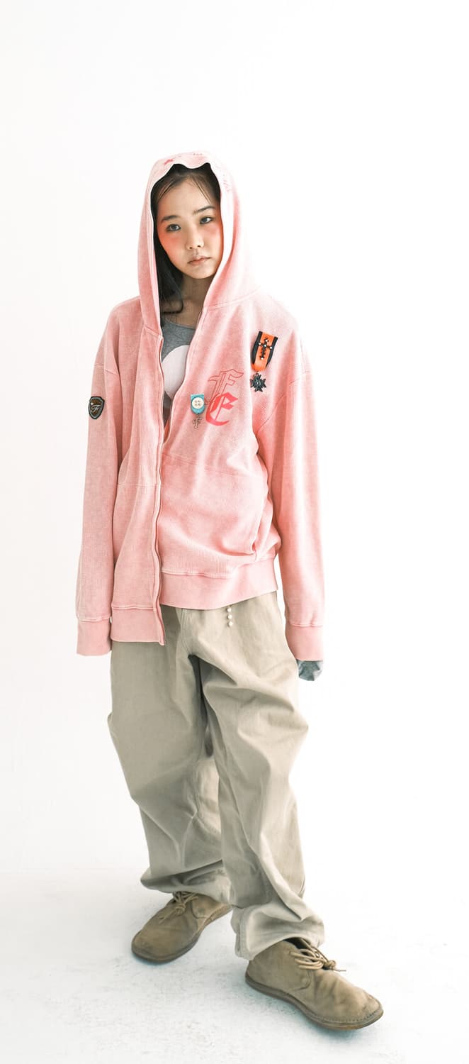 샵페어리 color washing waffle zip-up 상품이미지2