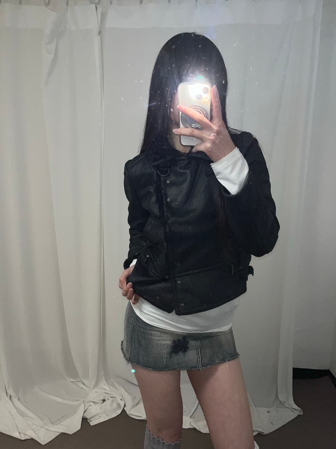 블랙 리얼 램퍼 무스탕 상품이미지7