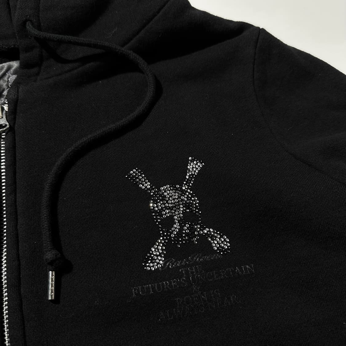 로엔 Y2K 큐빅 스컬 후드집업 블랙 상품이미지6