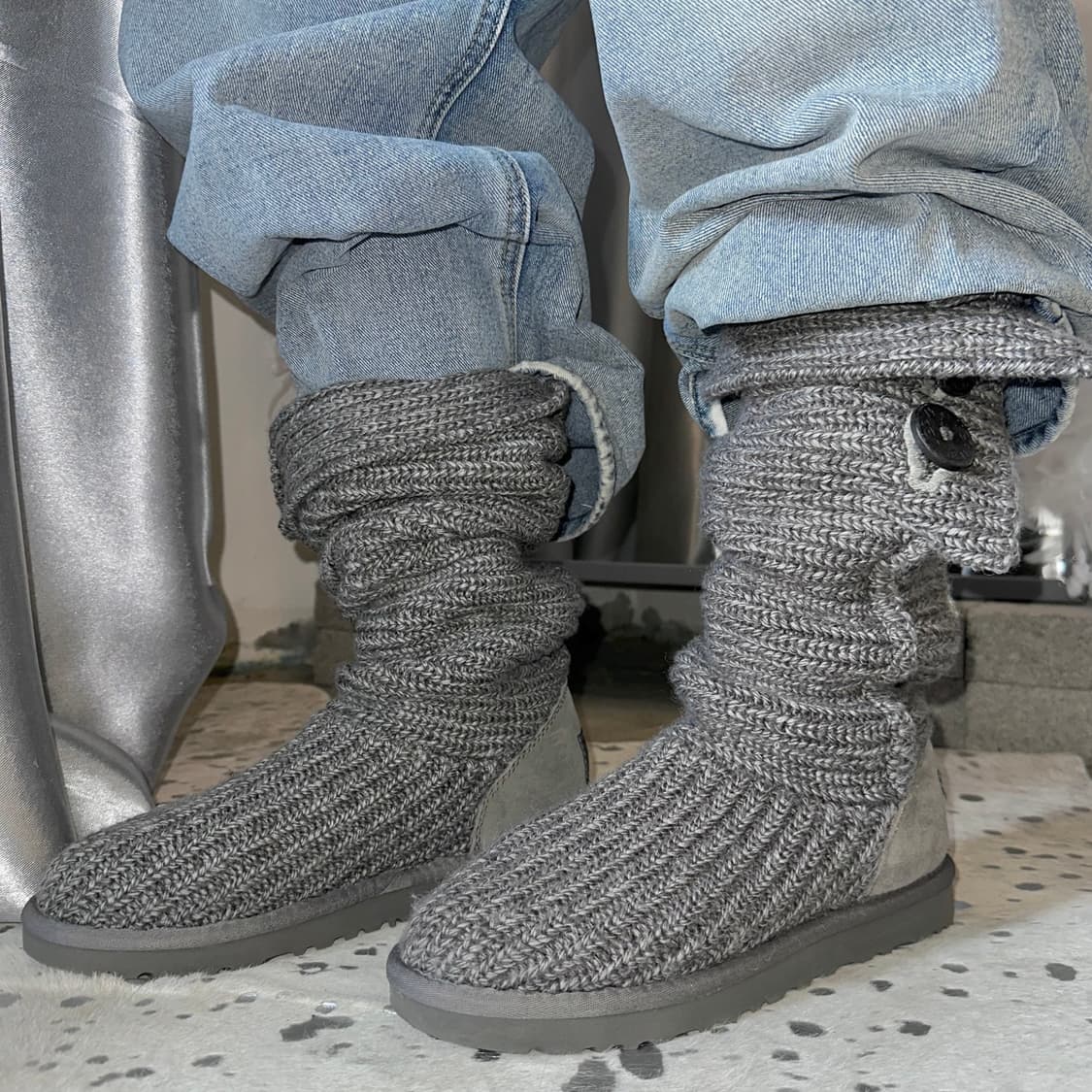 00s 그레이 니트 어그 카디 부츠 상품이미지1