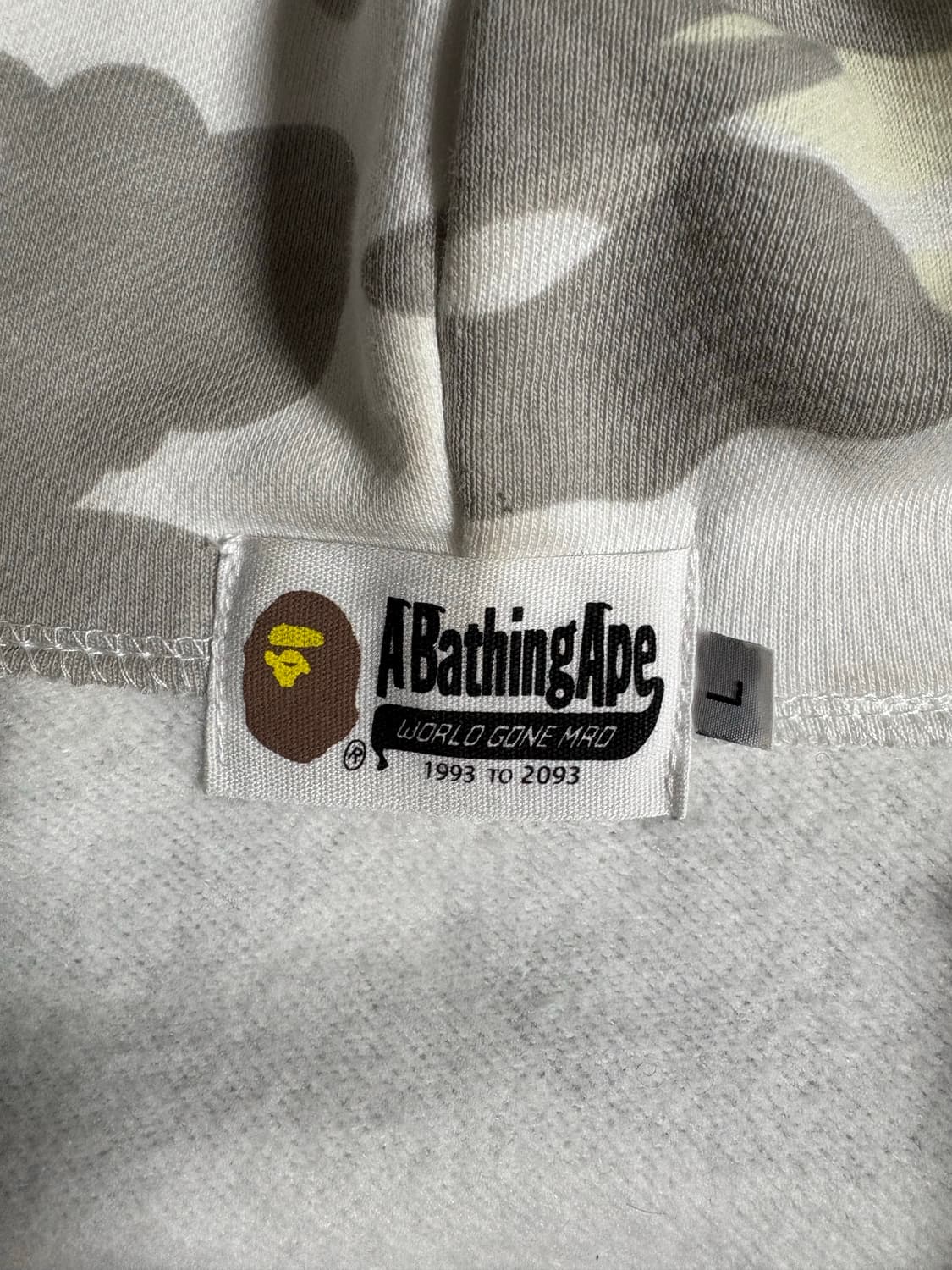 베이프 BAPE 샤크 풀집업 WGM 야광 후드 L사이즈 정품 상품이미지4