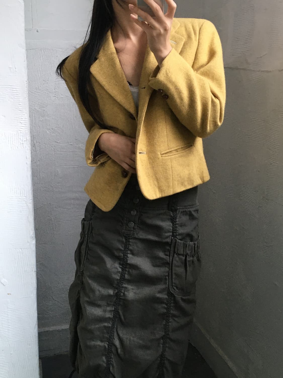 I.S 이세이미야케 90s 옐로우 3 button 블레이저    상품이미지1