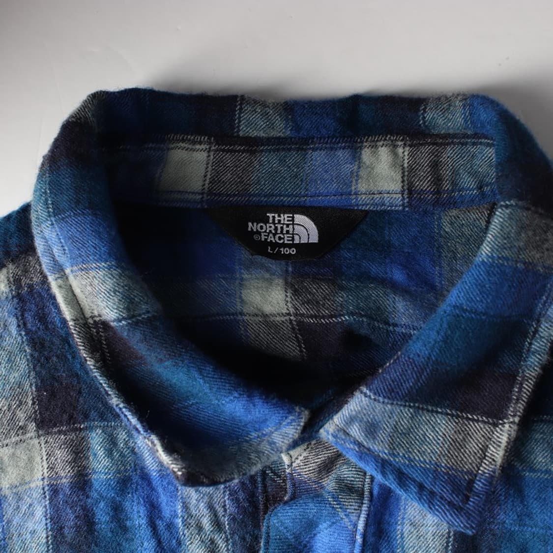 노스페이스 블루 타탄 체크 플란넬 셔츠 L 상품이미지5