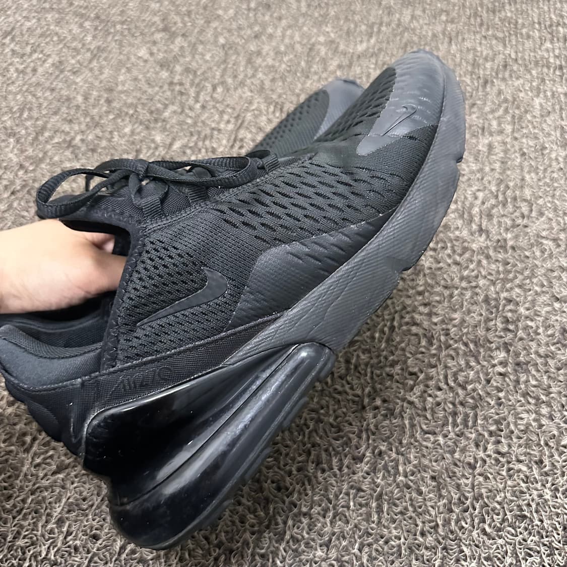 NIKE 나이키 에어맥스 270 올블랙 운동화 270사이즈 상품이미지5