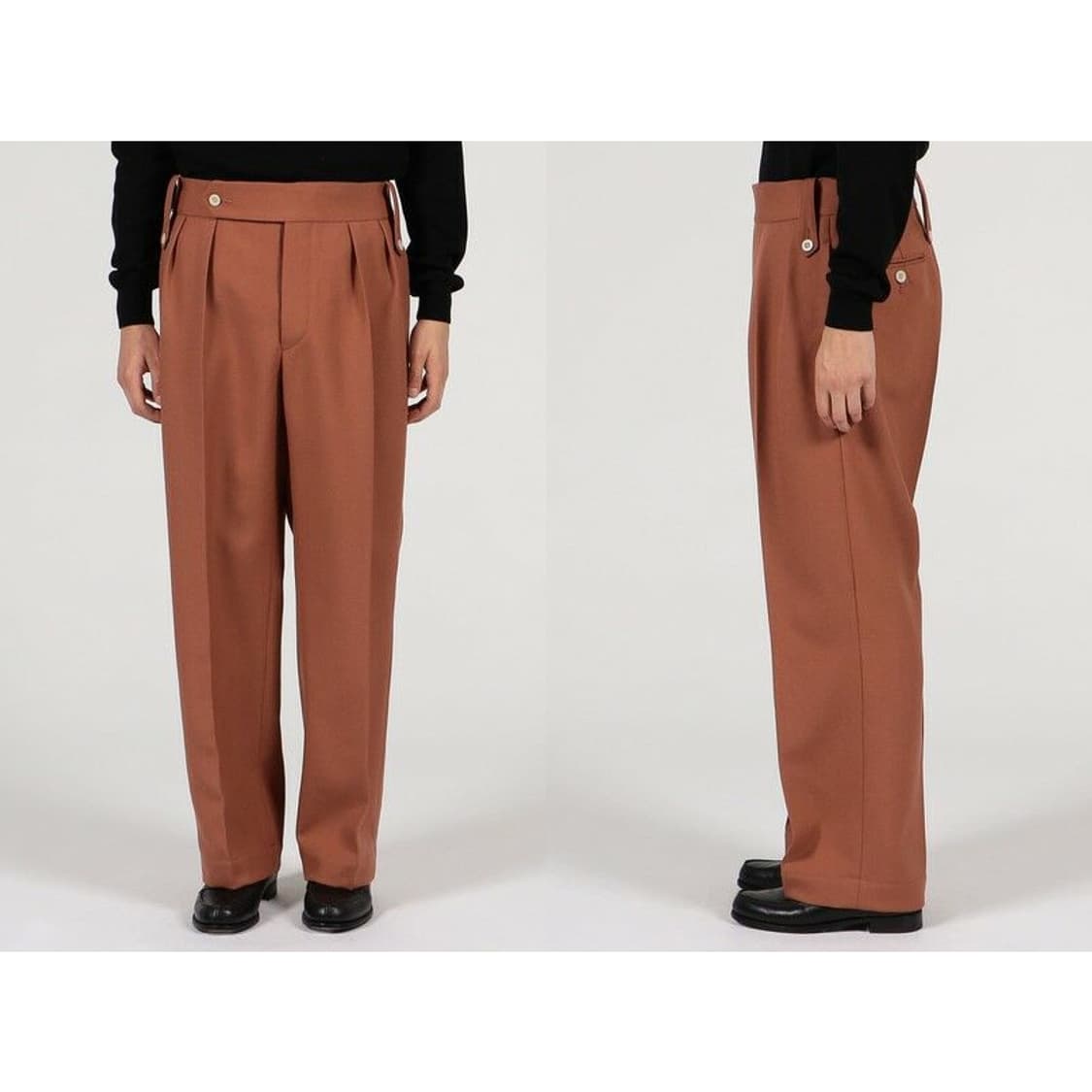 Tangent 탄젠트 48사이즈 헨리 울 트윌 와이드 팬츠 상품이미지3