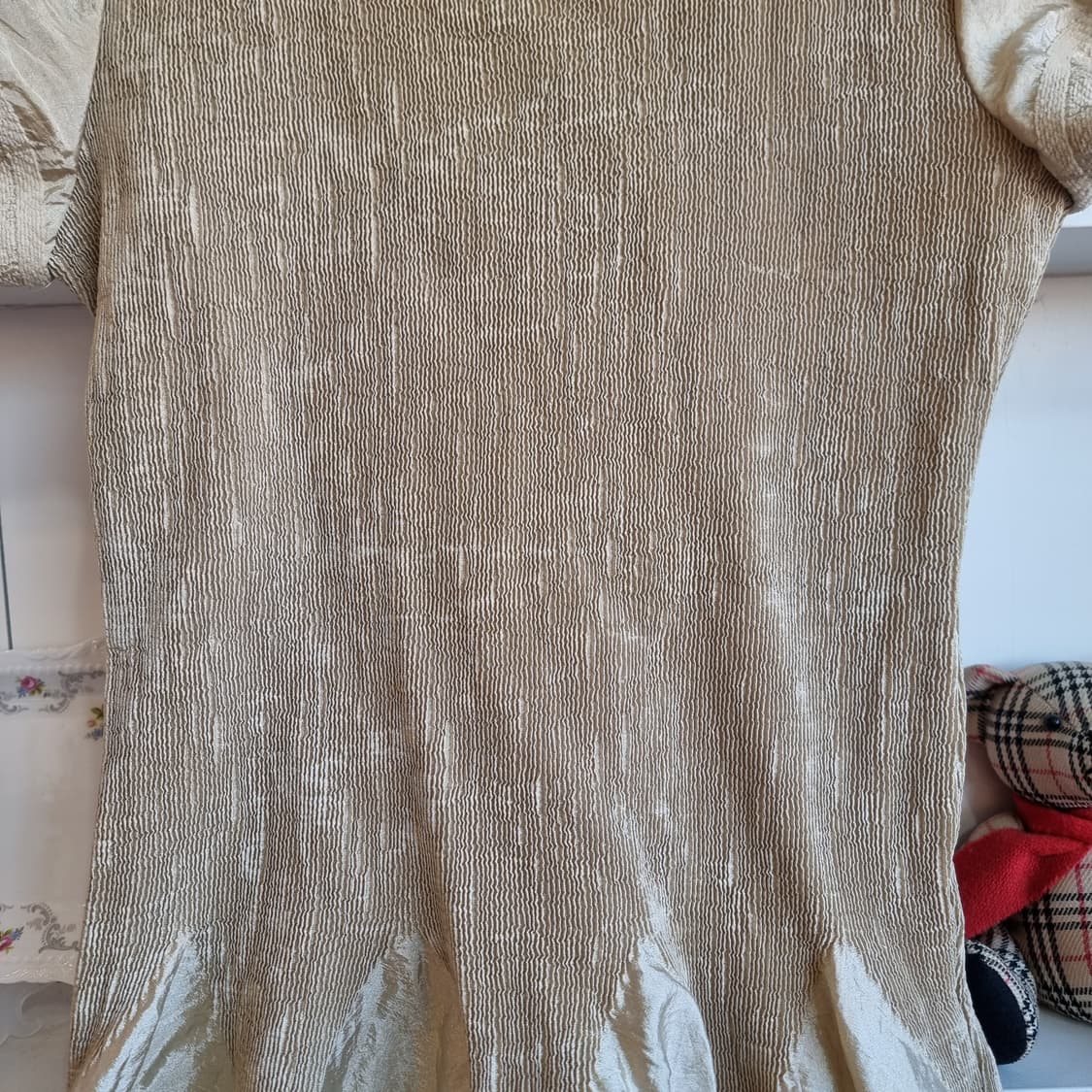 베이지 텍스처 원피스 / 자카드 플레어 상품이미지2