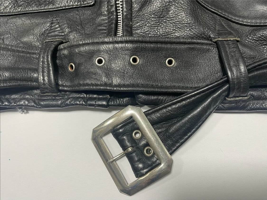 60s 빈티지 브리티쉬 d포켓 모터사이클 라이더 레더 자켓 스컬체인 상품이미지6