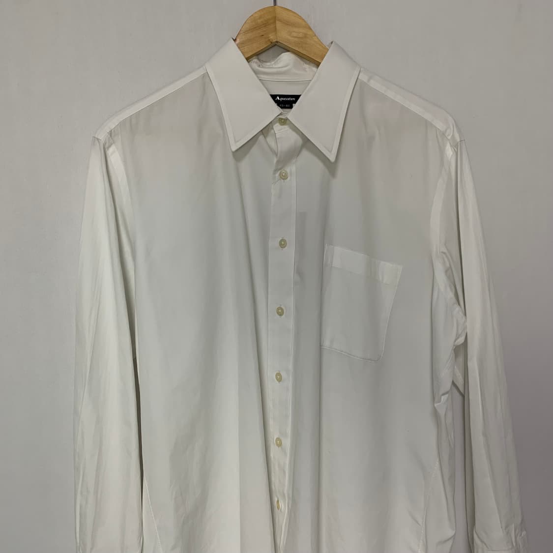 아쿠아스큐텀 빈티지 화이트 베이직 셔츠 기본 남녀공용 상품이미지2