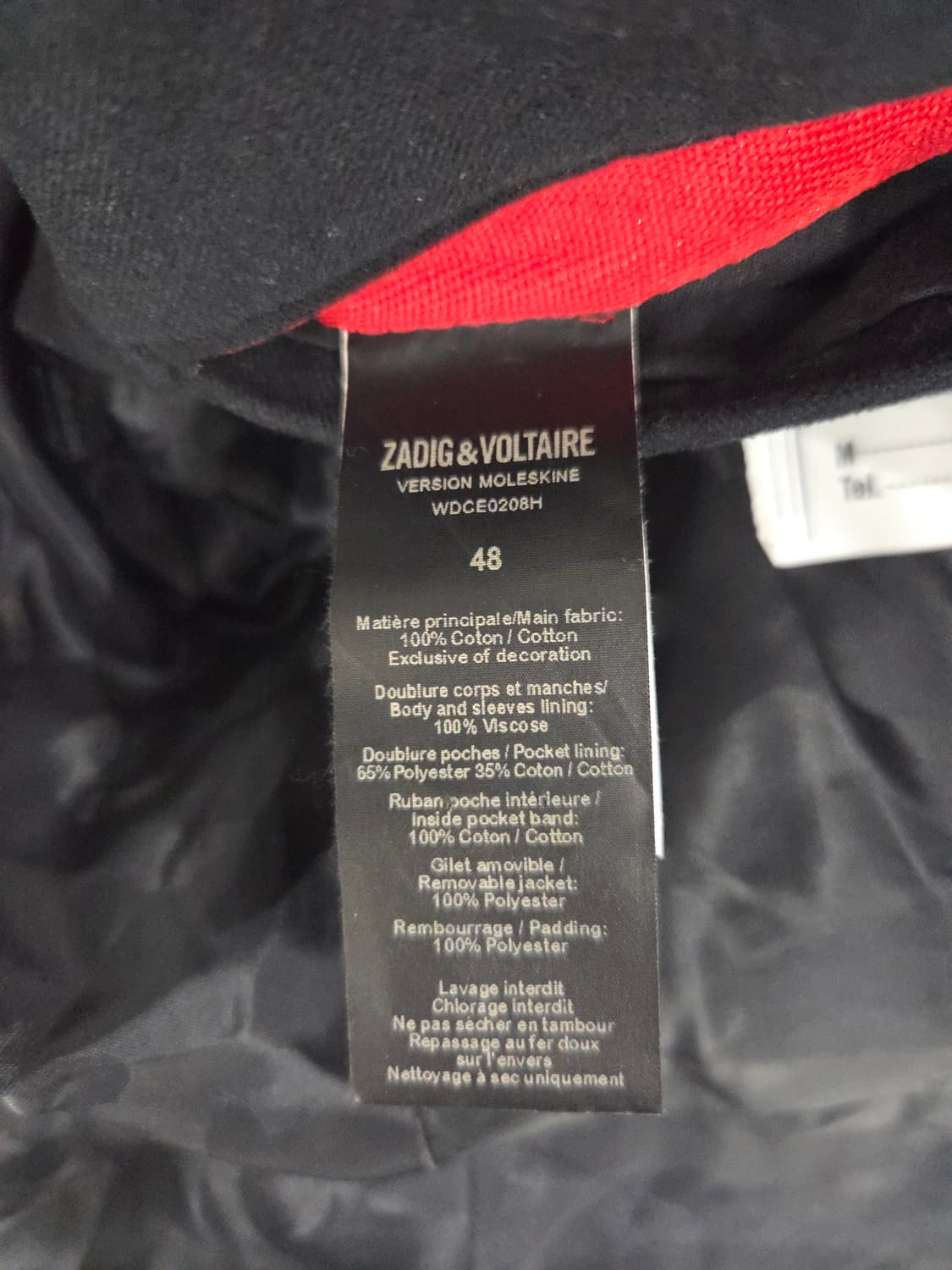 쟈딕앤볼테르 코튼 몰스킨 블랙 블레이저 자켓 상품이미지8