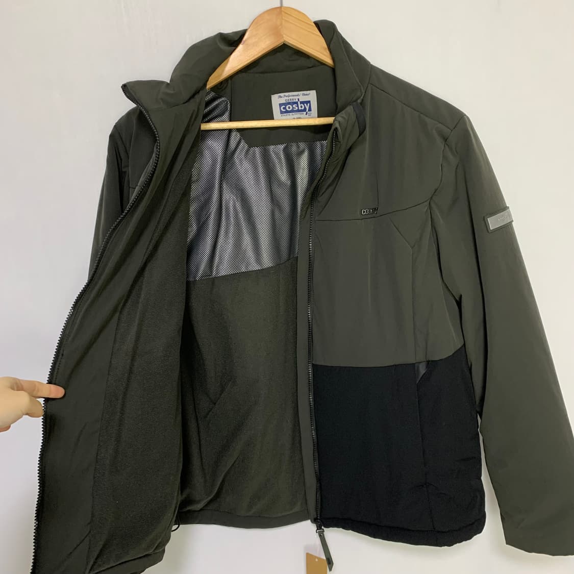 코스비 cosby 빈티지 배색 패딩 점퍼 카키 XL 남녀공용 상품이미지6