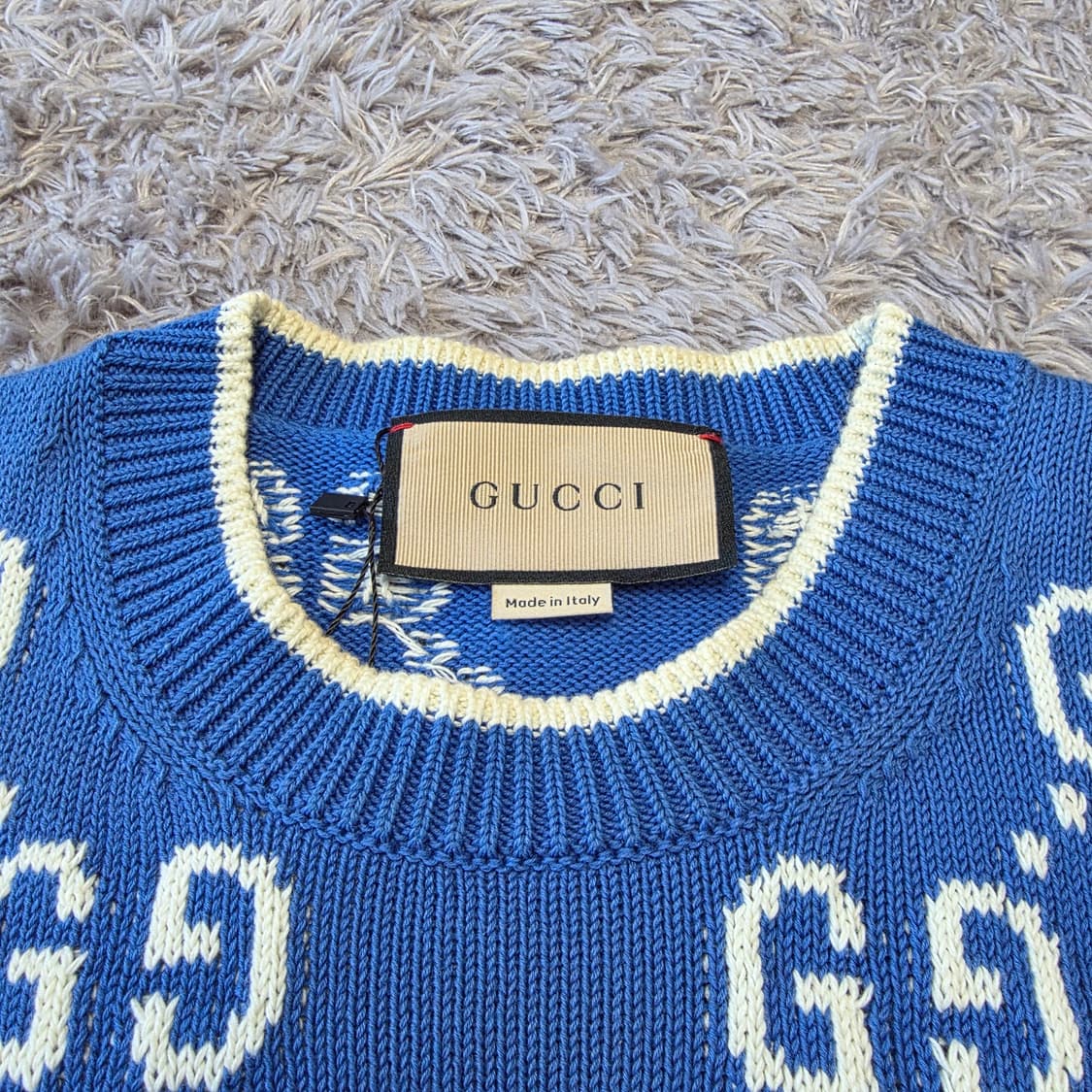 {클로젯}[S][실측M]구찌 인타르시아 코발트블루 니트 상품이미지3