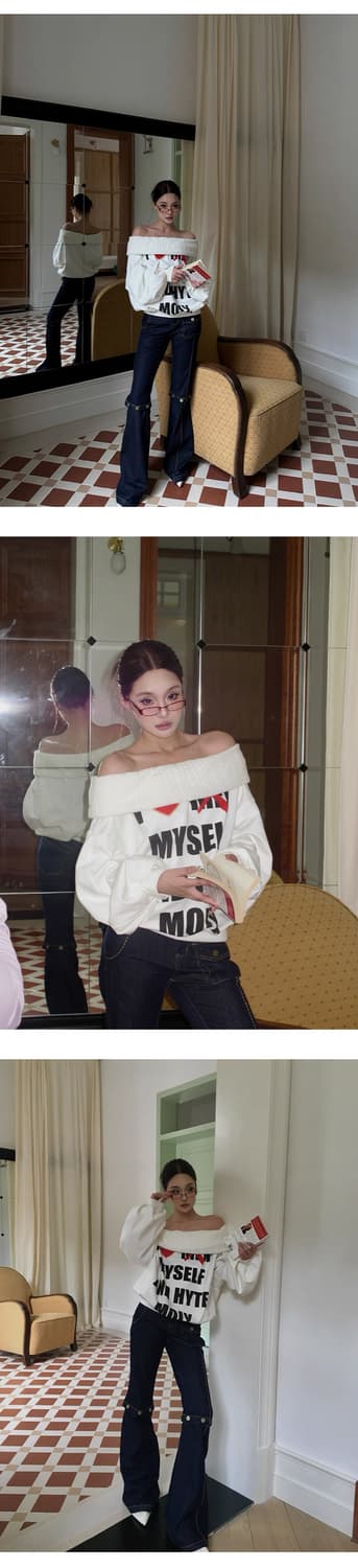 HYTEMOLY 히테몰리 오프숄더 맨투맨 오네갸루 상품이미지7