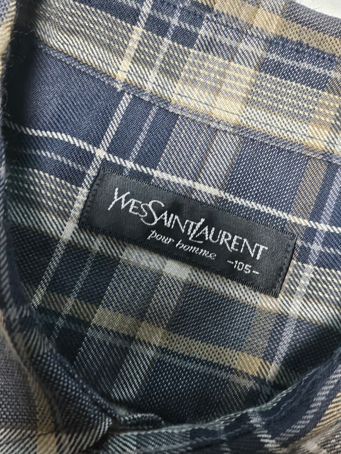 90s 입생로랑 그래니룩 체크 셔츠 105 상품이미지3