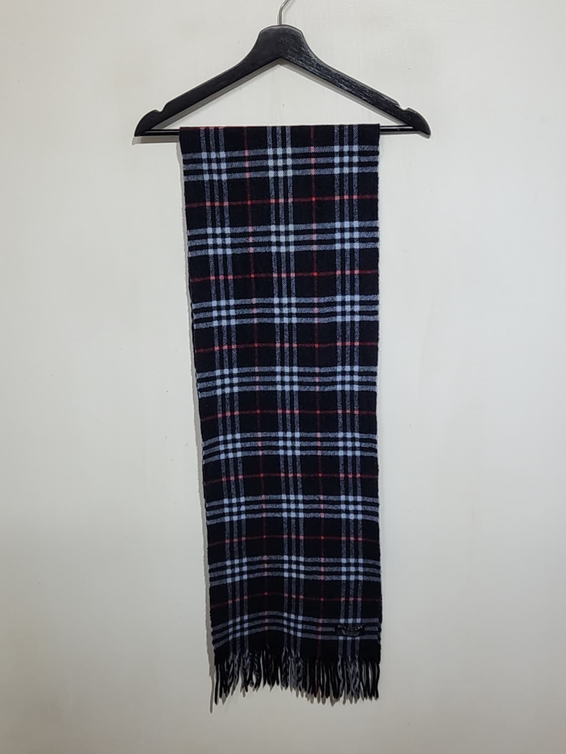 (정품) 버버리 목도리 체크 머플러 네이비 램스울 영국판  상품이미지1