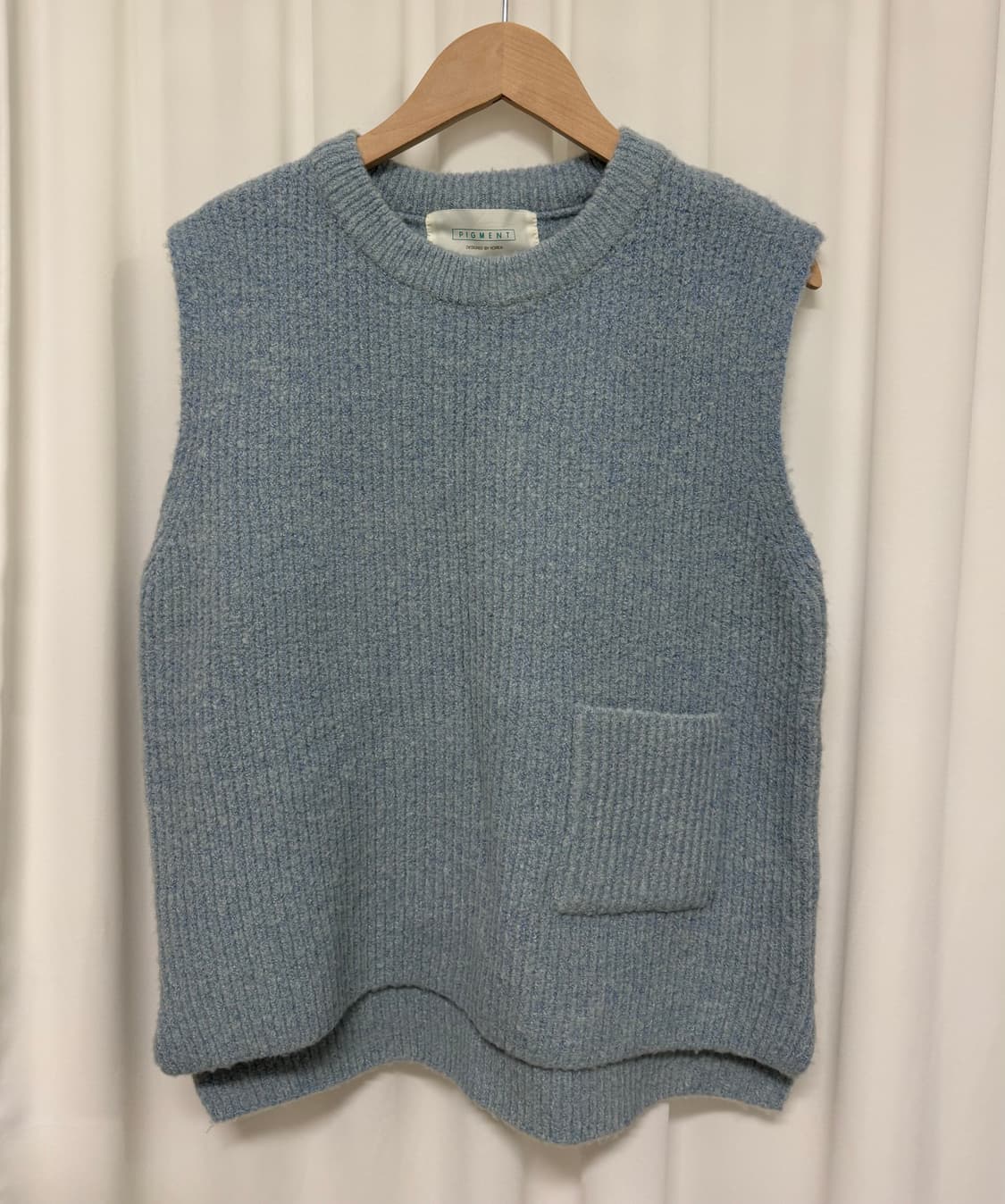 피그먼트 니트 베스트 포켓 조끼 상품이미지1
