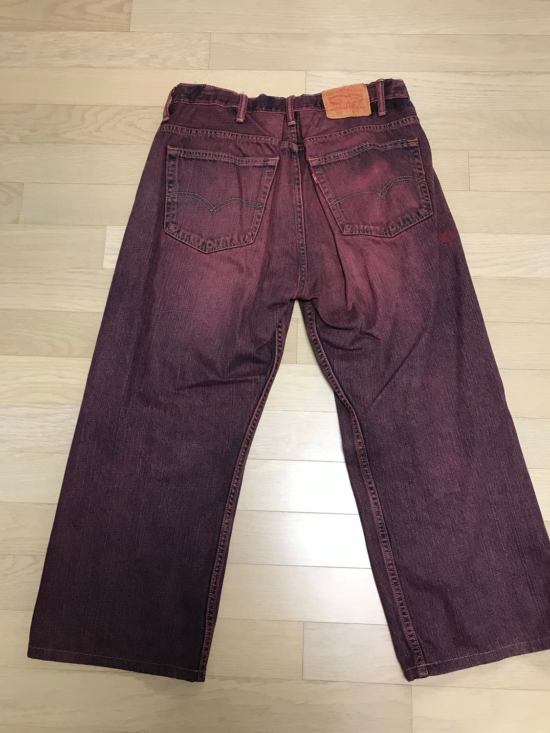 빈티지 리바이스 버건디 와이드 데님팬츠 상품이미지2