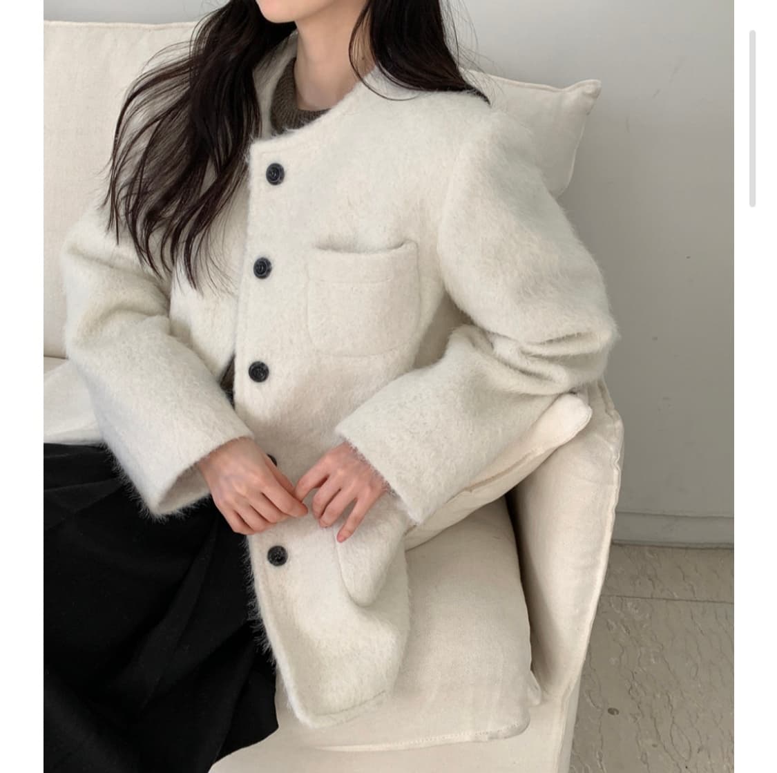 노카라 코트 자켓 원가 129000원 상품이미지4