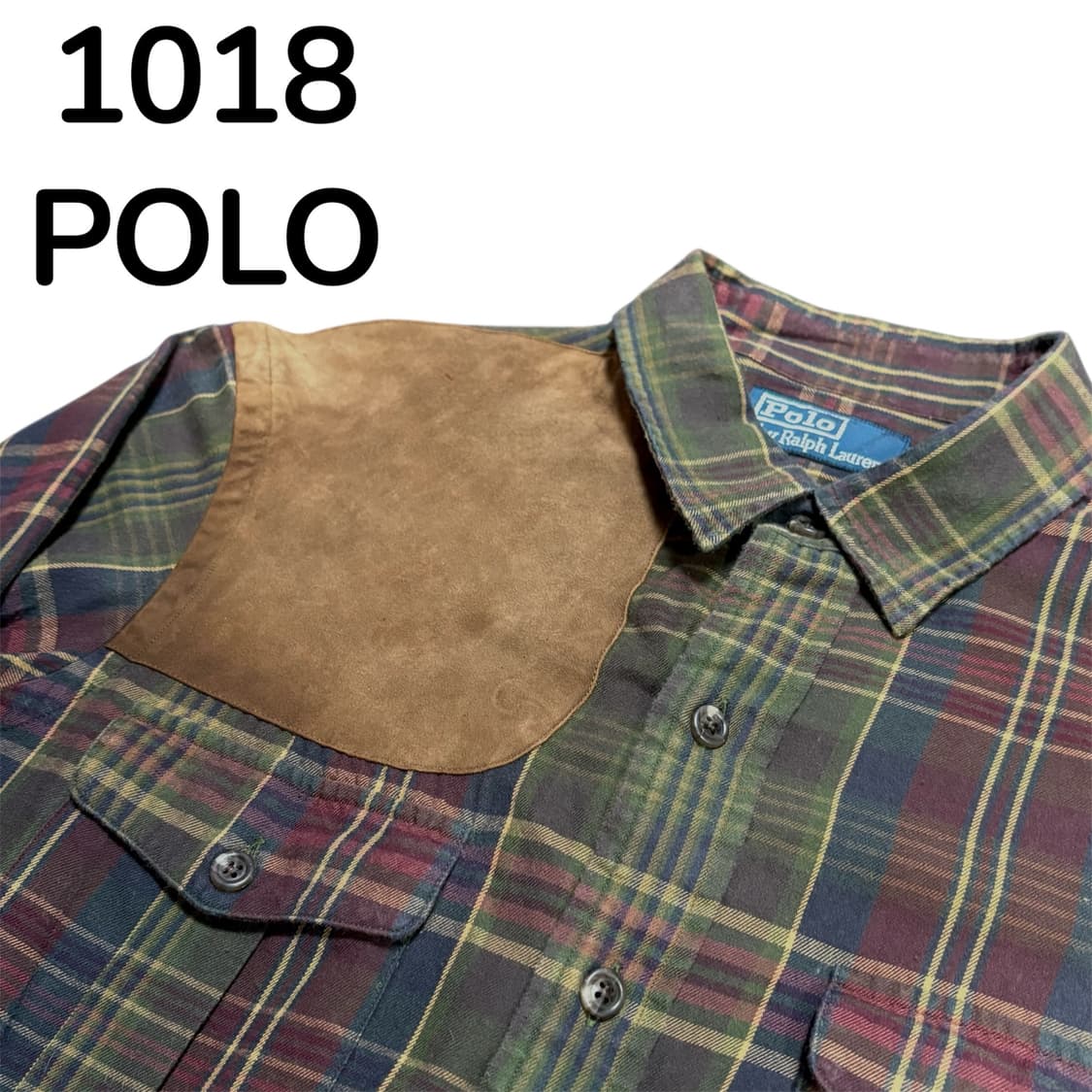 폴로 가죽 패치 체크 셔츠 M 상품이미지4