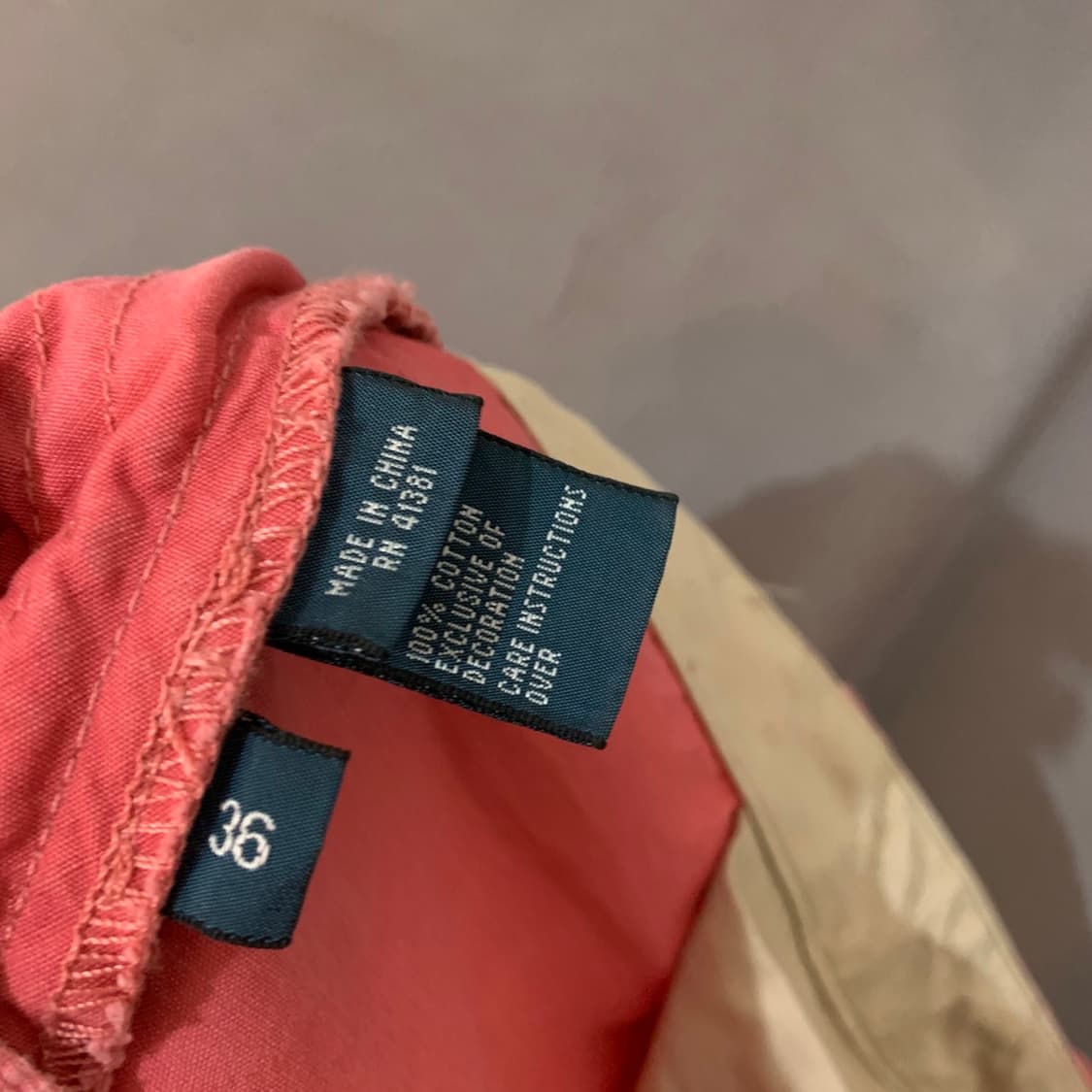 36인치 폴로랄프로렌 가먼트 다잉 워싱 핑크 카고 쇼츠 반바지 상품이미지8