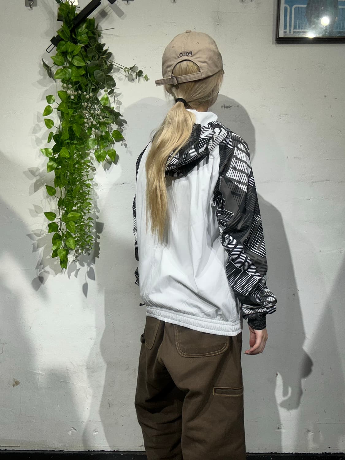 푸마 화이트 배색 후드 트랙탑 져지 L 상품이미지3