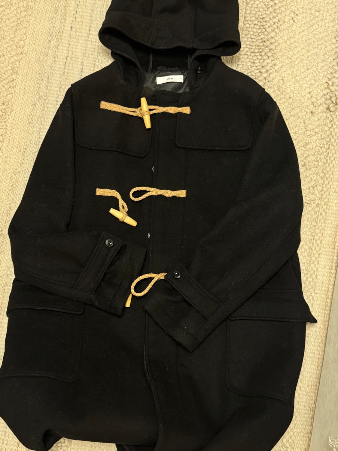 밀로 아카이브 오버핏 플레인 더플코트 m 상품이미지8