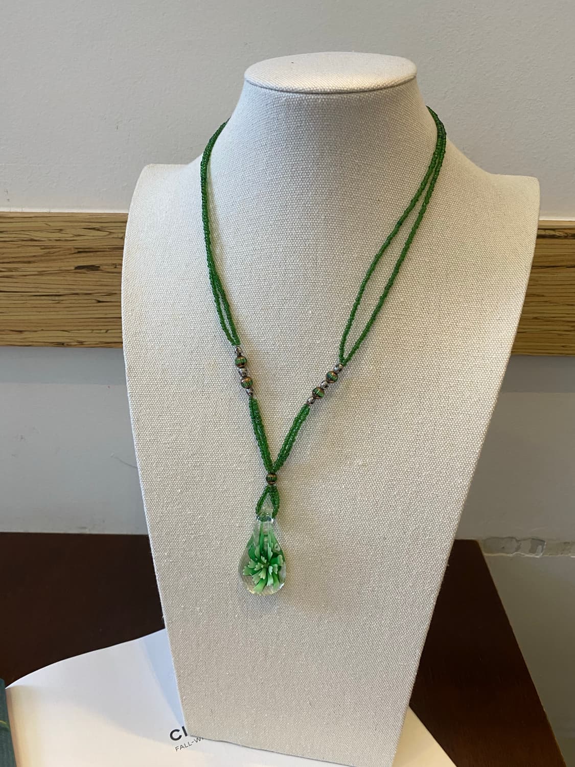 빈티지 그린 드롭 비즈 목걸이 상품이미지4