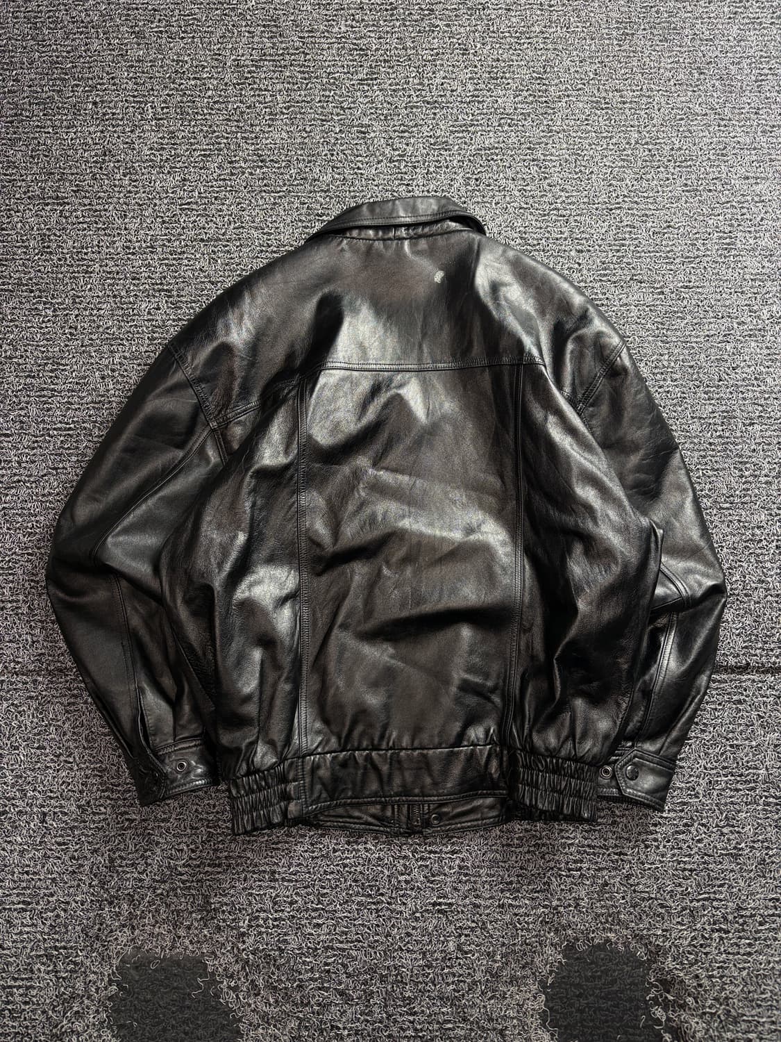 90s Hanai 아카이브 양가죽 램스킨 봄버 레더 자켓 3803 상품이미지4