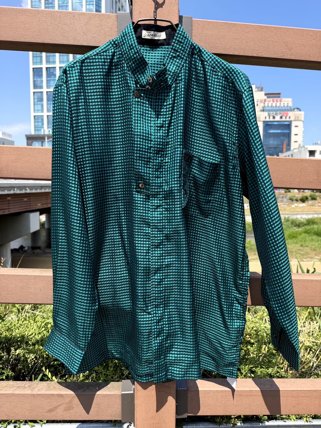  Angelo Green Jacquard Pattern Shirt 상품이미지2