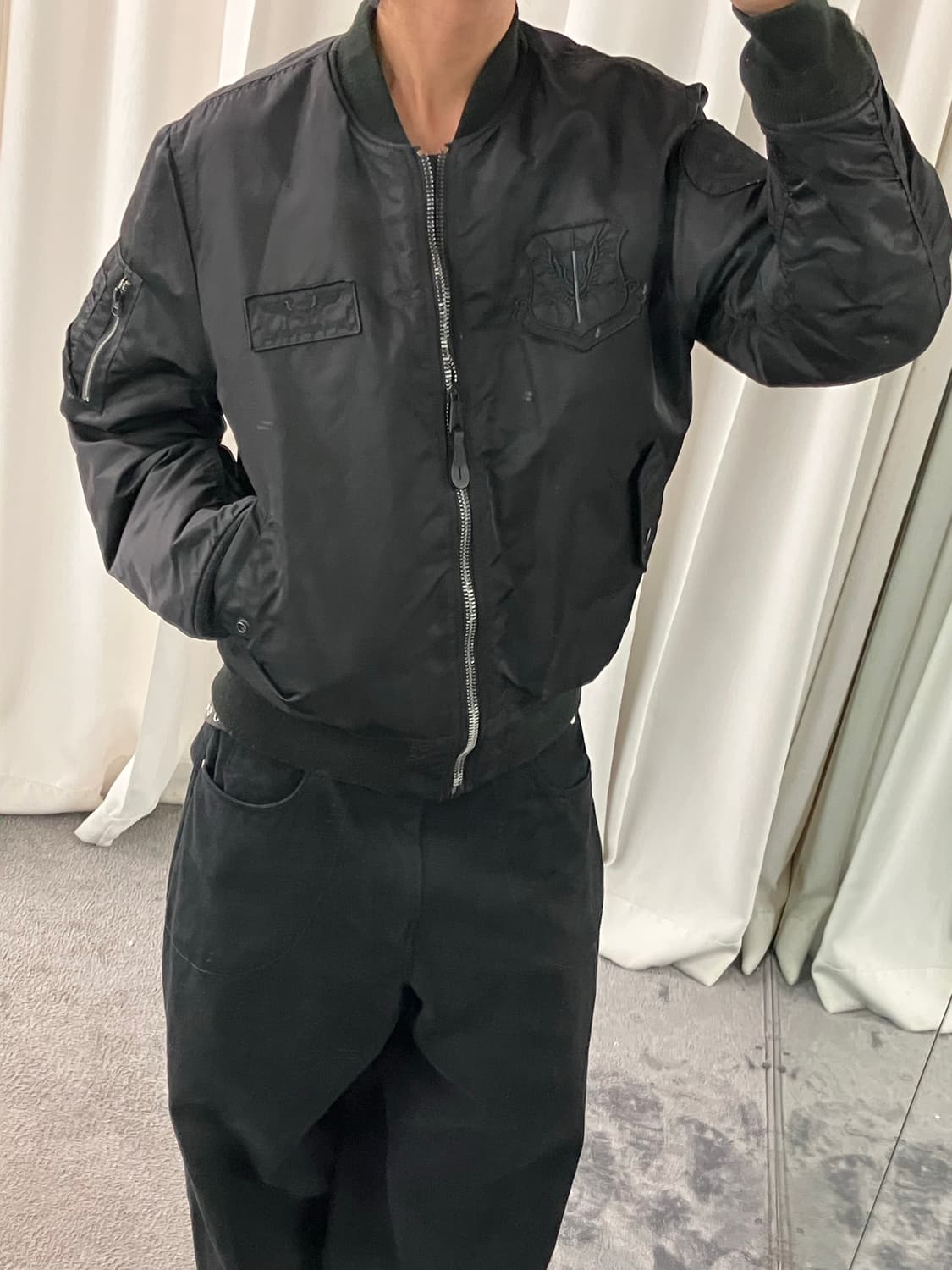 알파인더스트리 블랙 리버시블 ma-1 항공점퍼 XL 상품이미지9