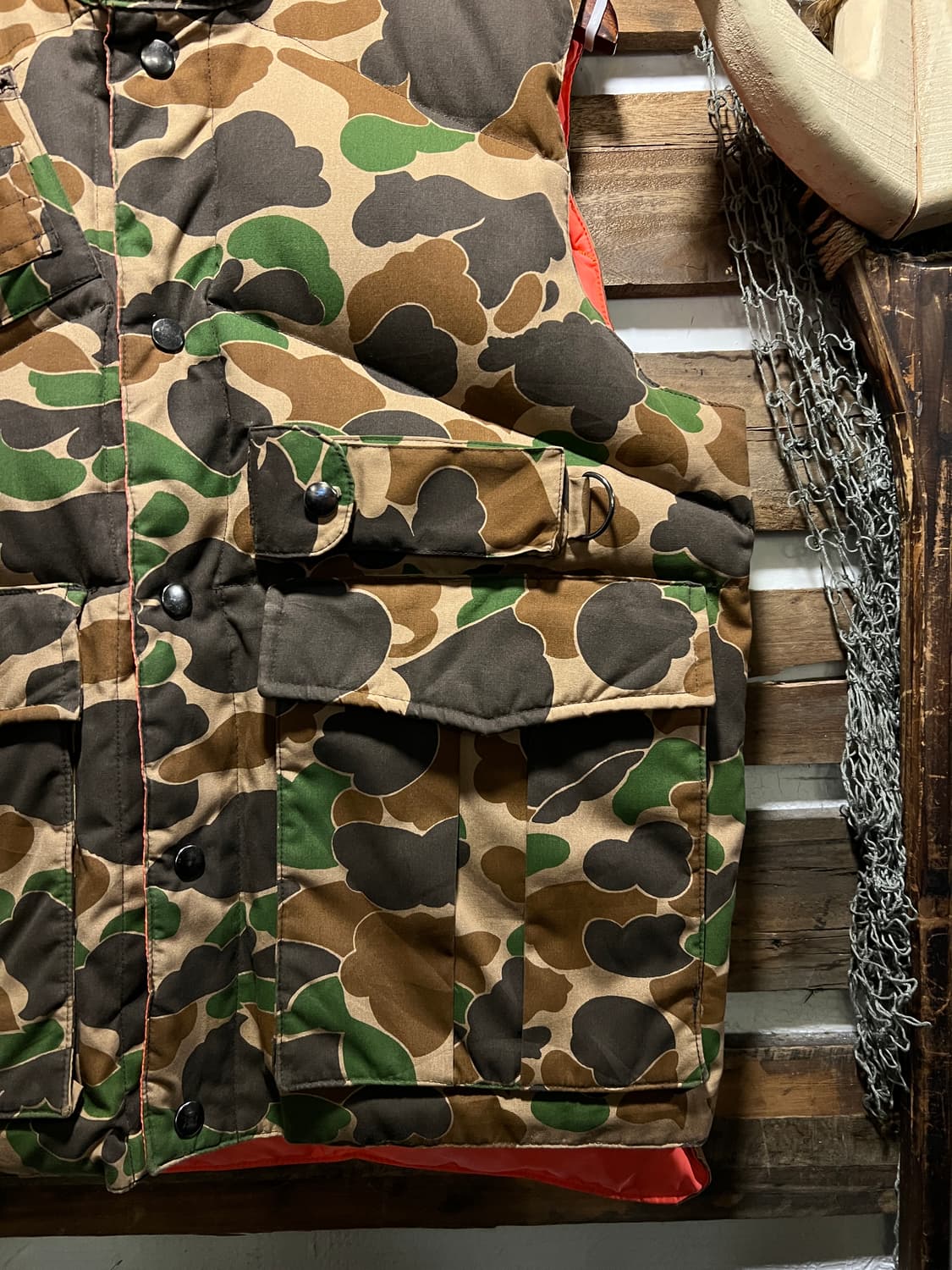 [M]90's USA 빈티지 덕카모 리버시블 구스다운 헌팅 베스트 상품이미지5
