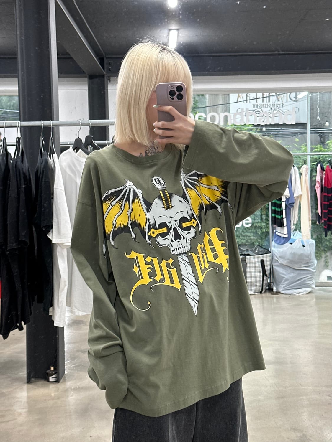 25FW 팔라스 윙스팬 롱슬리브 더 딥 그린 티셔츠 상품이미지3