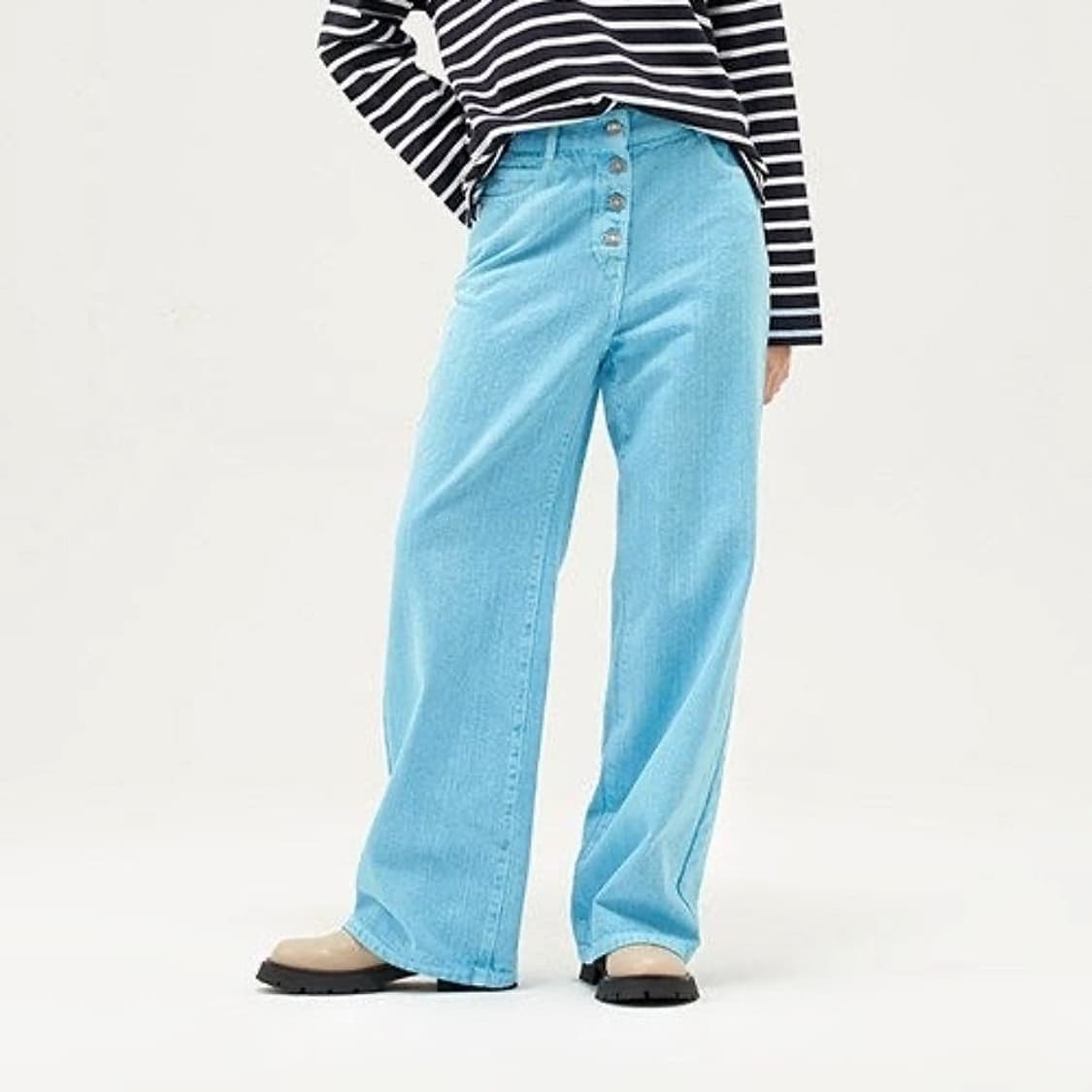 SJYP 22 버튼업 와이드 데님 진 상품이미지1