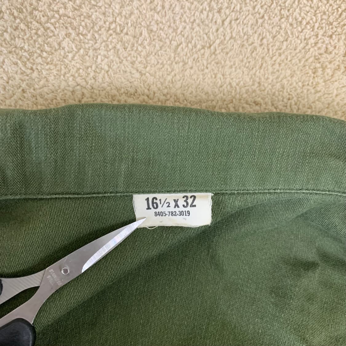 60s 오리지널 미군 OG-107 셔츠(16 1/2x32) 밀리터리 상품이미지6