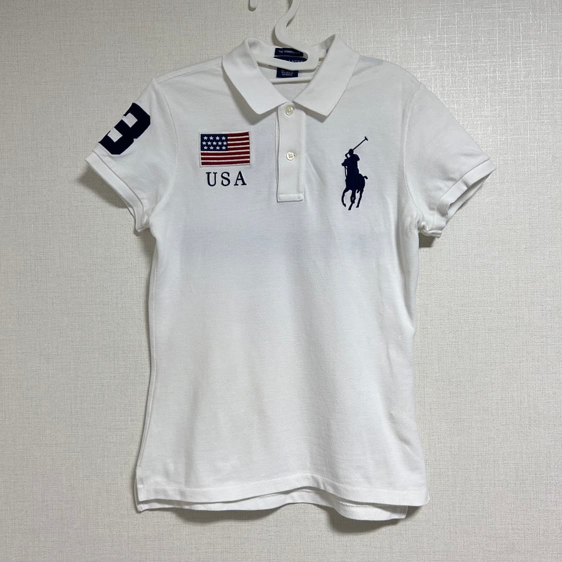폴로 빅포니 USA 치프키프 성조기 피케 PK 카라 반팔 티셔츠 M 상품이미지3