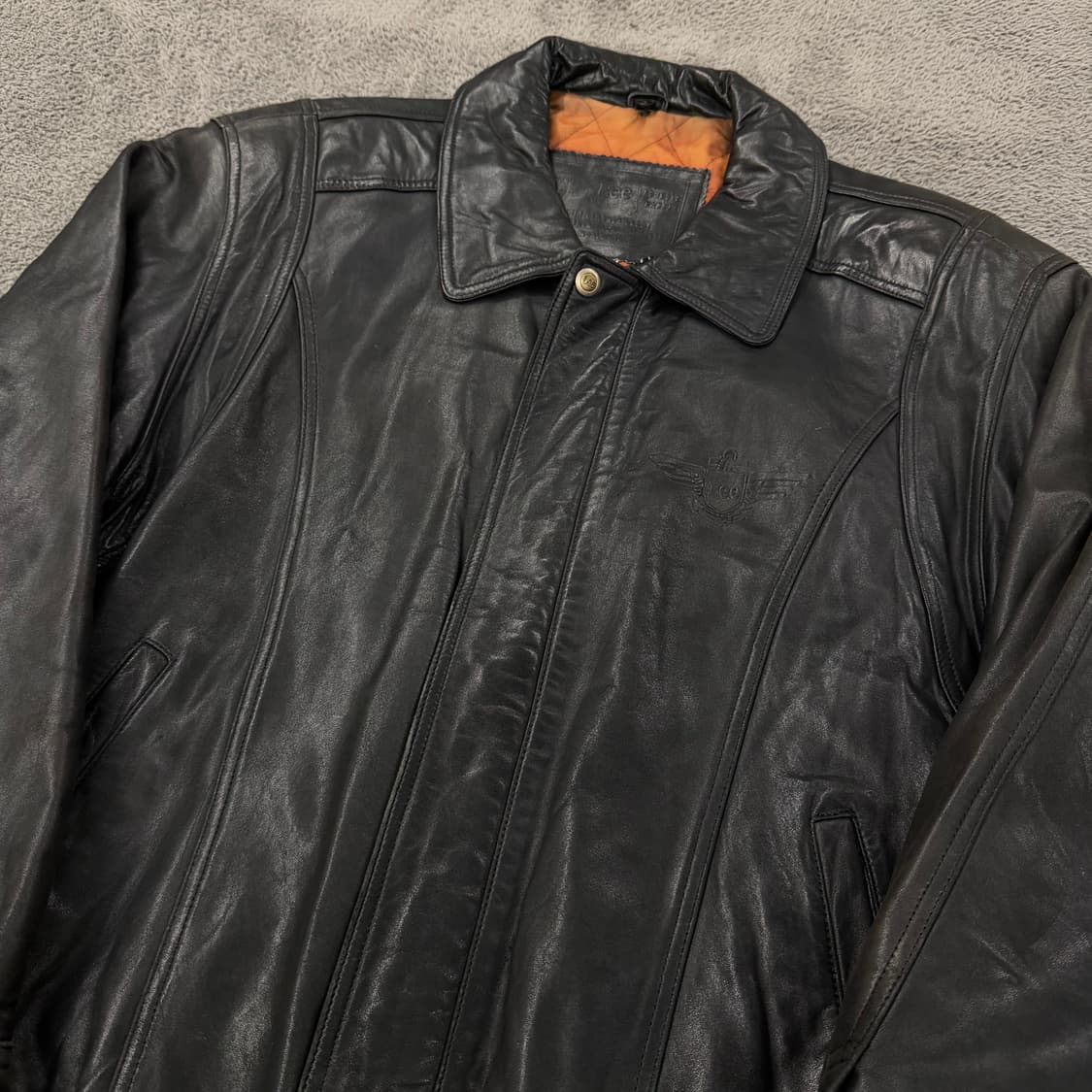 [ 정품/L ] Lee 리 쌍방울 빈티지 레더 양가죽 봄버자켓 상품이미지1