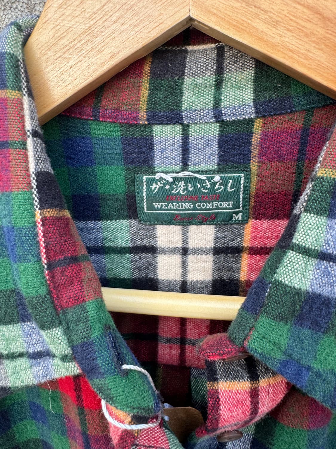 일본 빈티지 멀티컬러 체크 패턴 투포켓 플란넬 셔츠 m 상품이미지4