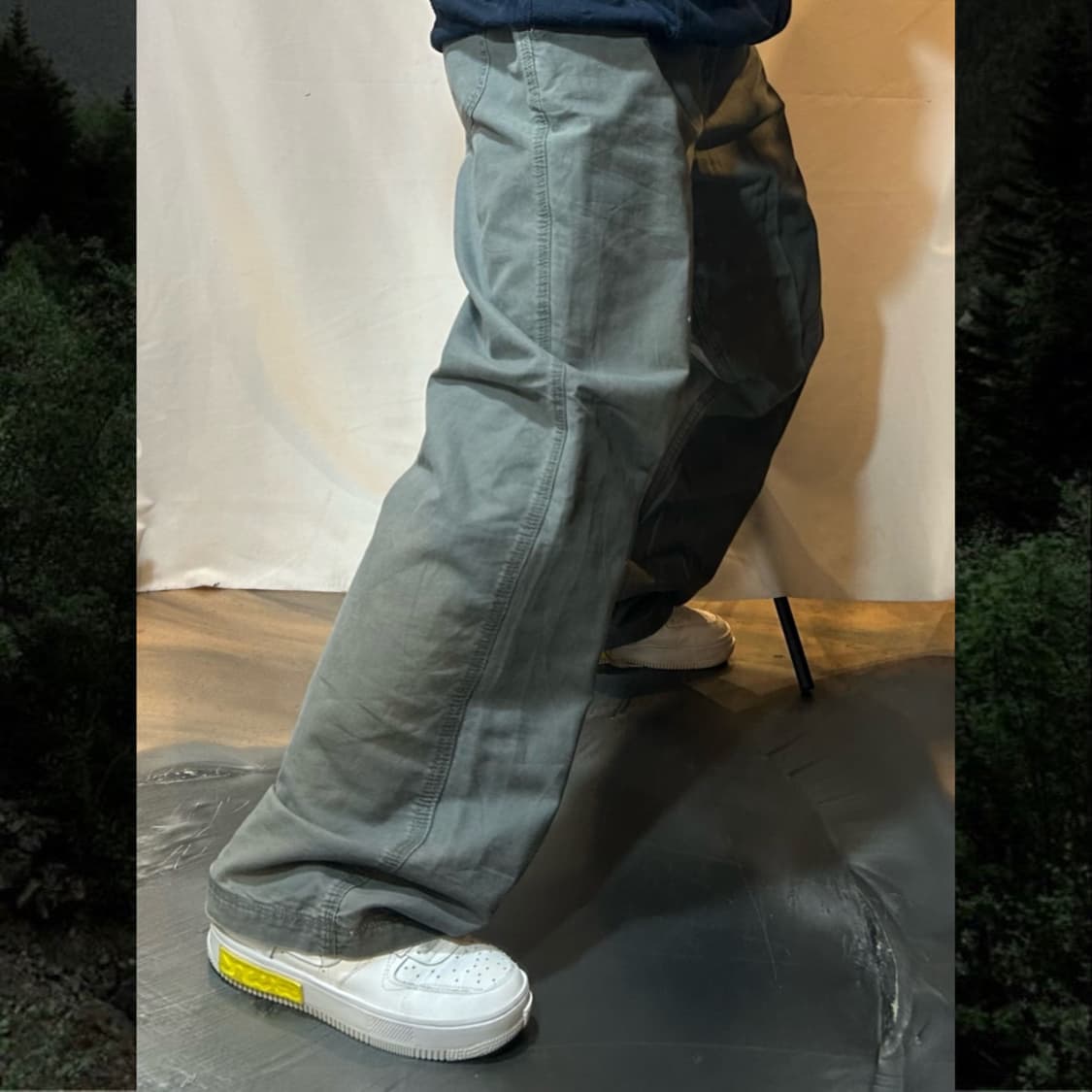 Charcoal wide carpenter pants 상품이미지1