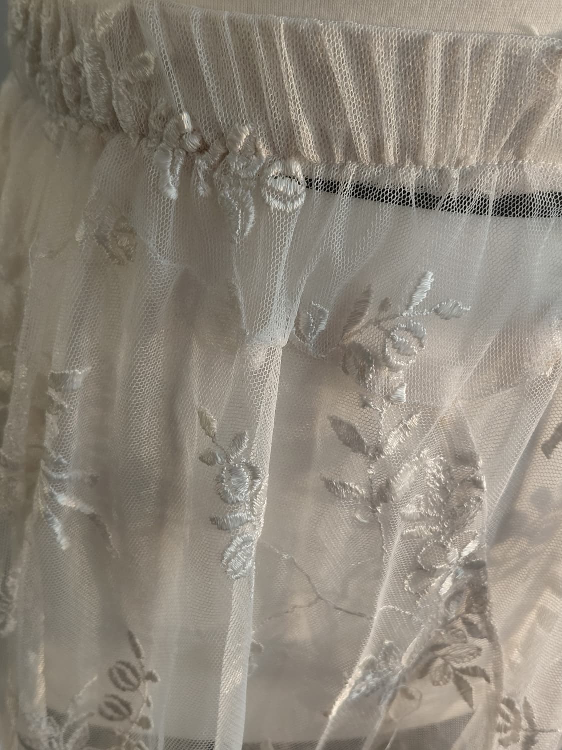 [빈티지] 아이보리 플라워 자수 레이스 스커트 상품이미지5