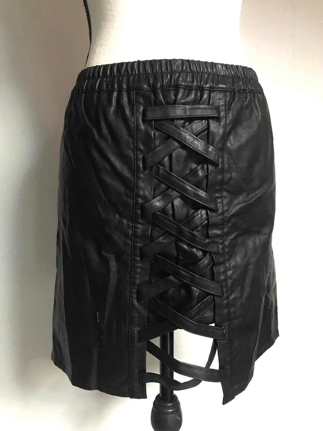 Leather Lace-up Skirt 상품이미지1